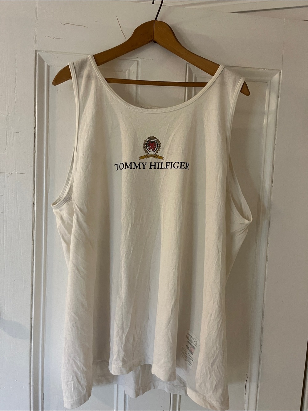 Vintage Tommy Hilfiger White Crest Logo Tank Top